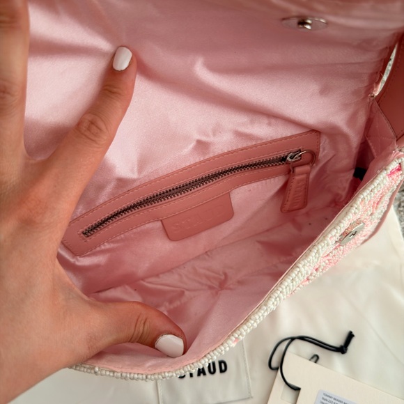 STAUD Pink and Cream Floral Shoulder Bag - Picture 6 of 6